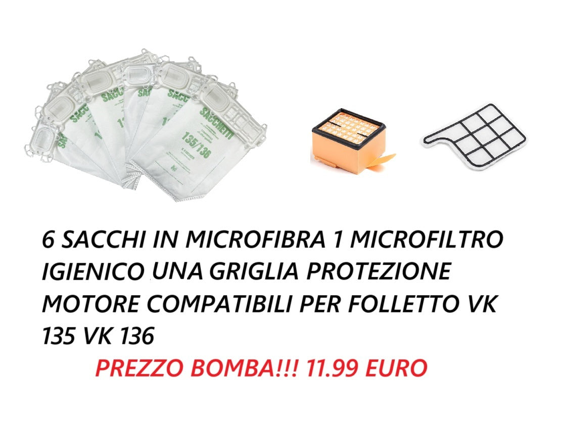 PROMO SACCHI VK 135 VK 136 COMPATIBILI