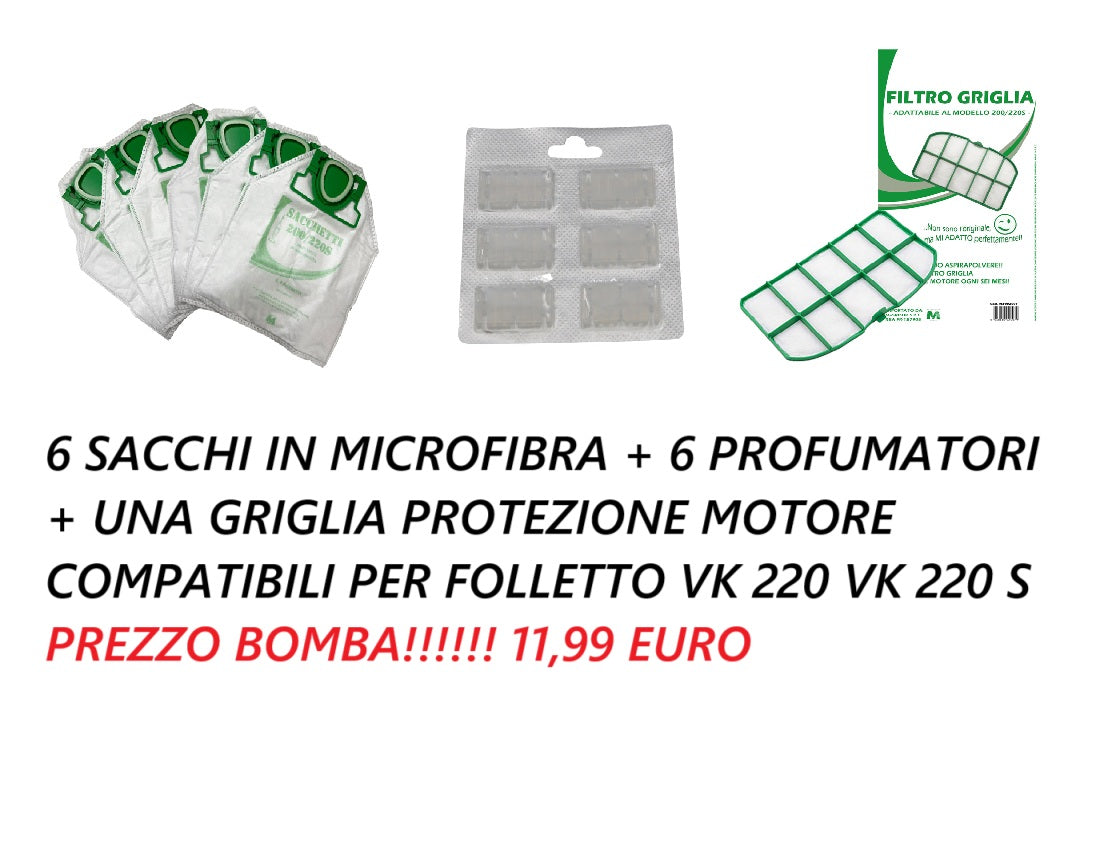 PROMO SACCHETTI VK 200 VK 220 S COMPATIBILI